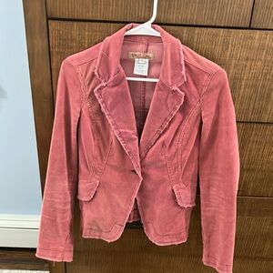 Paris Blues Pink Cotton Corduroy Blazer. Size Small. Excellent Condition